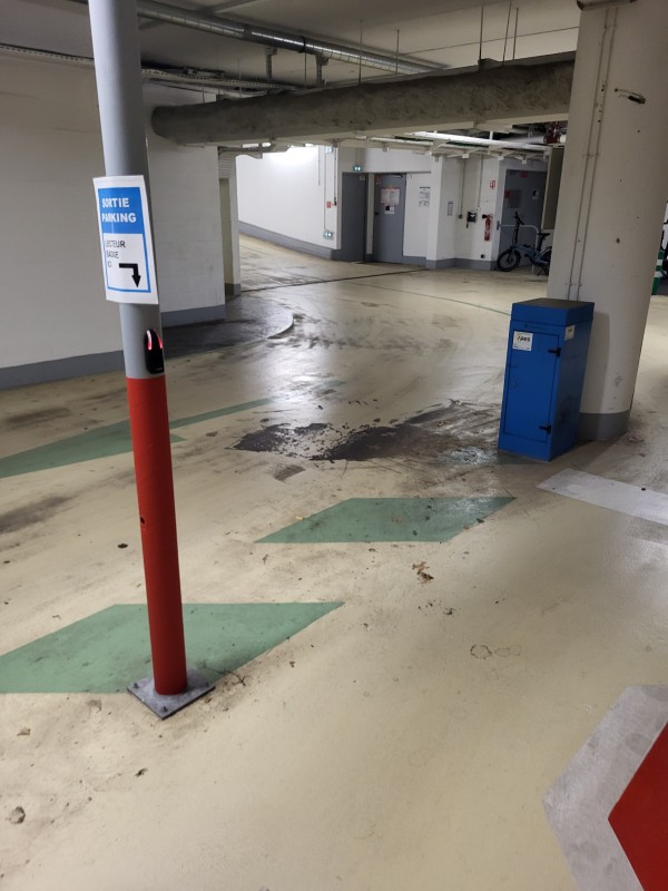 nettoyage d un parking sous terrain à l autolaveuse à Lyon