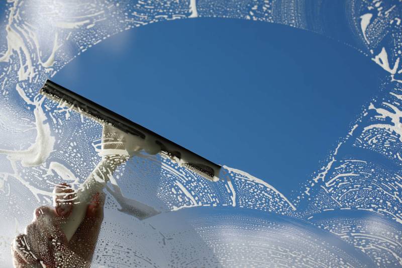 lavage de vitres pour vitrage non autonettoyant