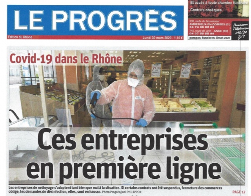 Service de décontamination contre covid-19 à Lyon