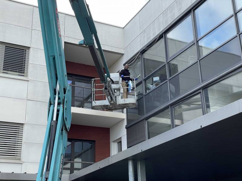 nacelle lavage de vitres hopital