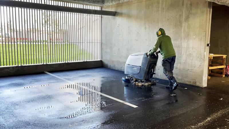 nettoyage de parking pour entreprise suite vidage estincteur lyon